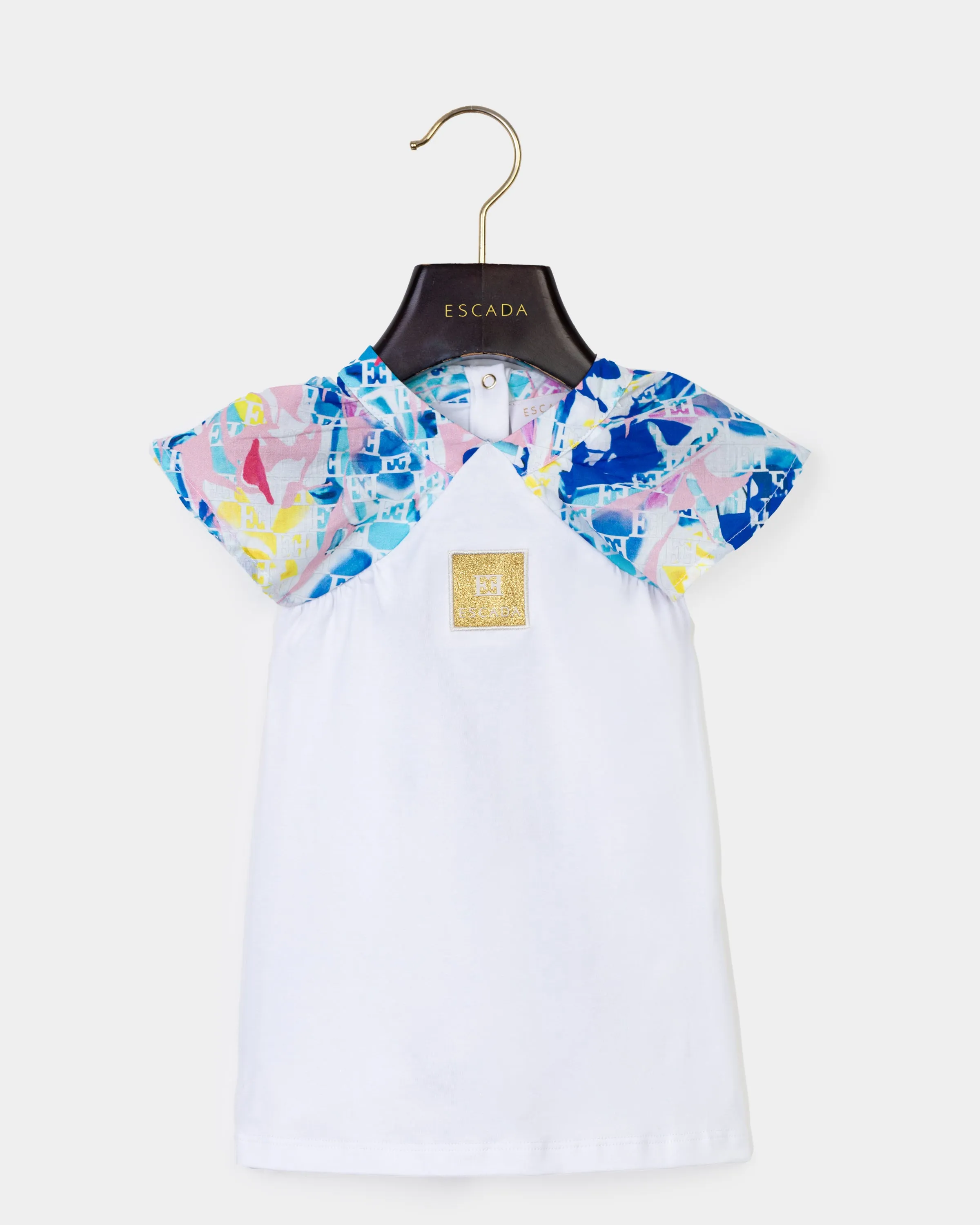 Abstract floral print sleeves dress by Escada