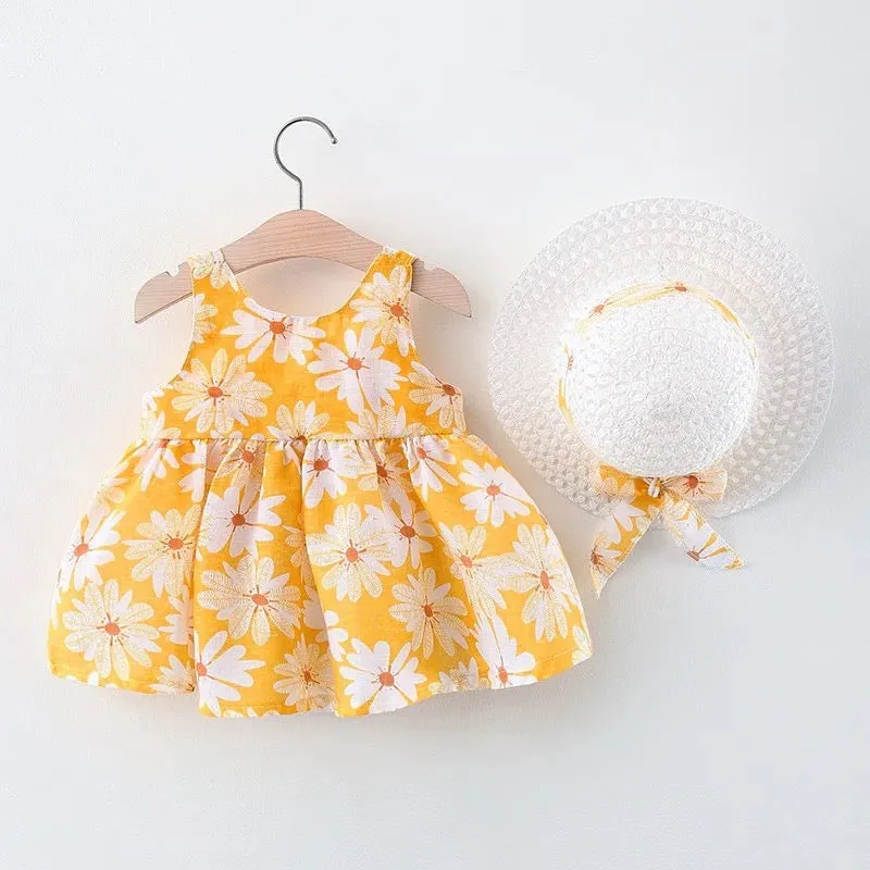 Assort. Floral babydoll w/hat