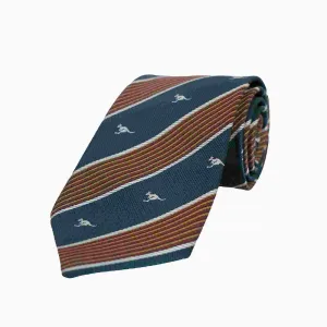 Australian Neck Tie Kangaroo Stripe Green