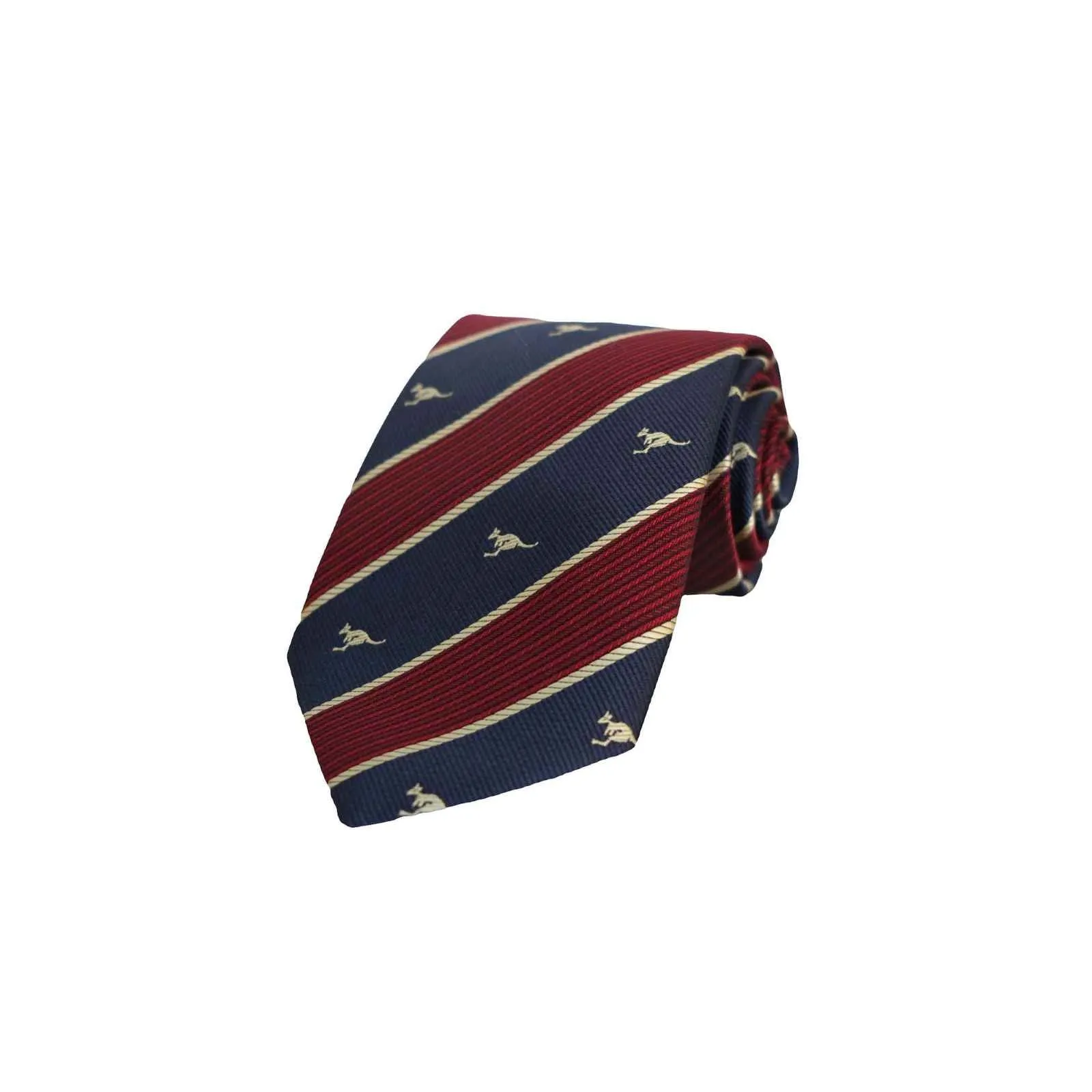 Australian Neck Tie Kangaroo Stripe Navy