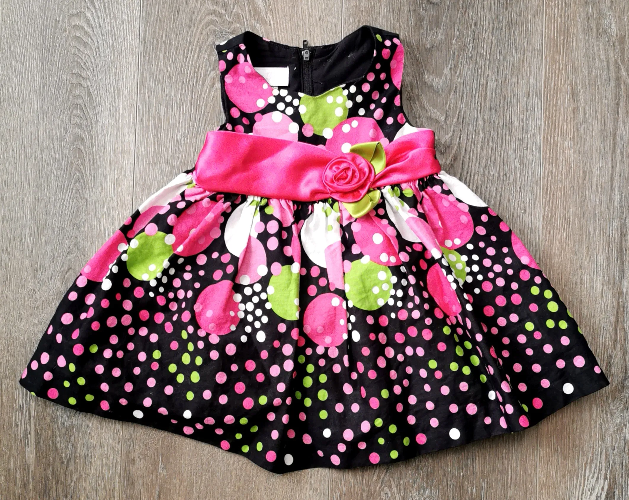 BABY GIRL SIZE 3/6 MONTHS - BONNIE BABY, Beautiful Floral Party Dress EUC B38