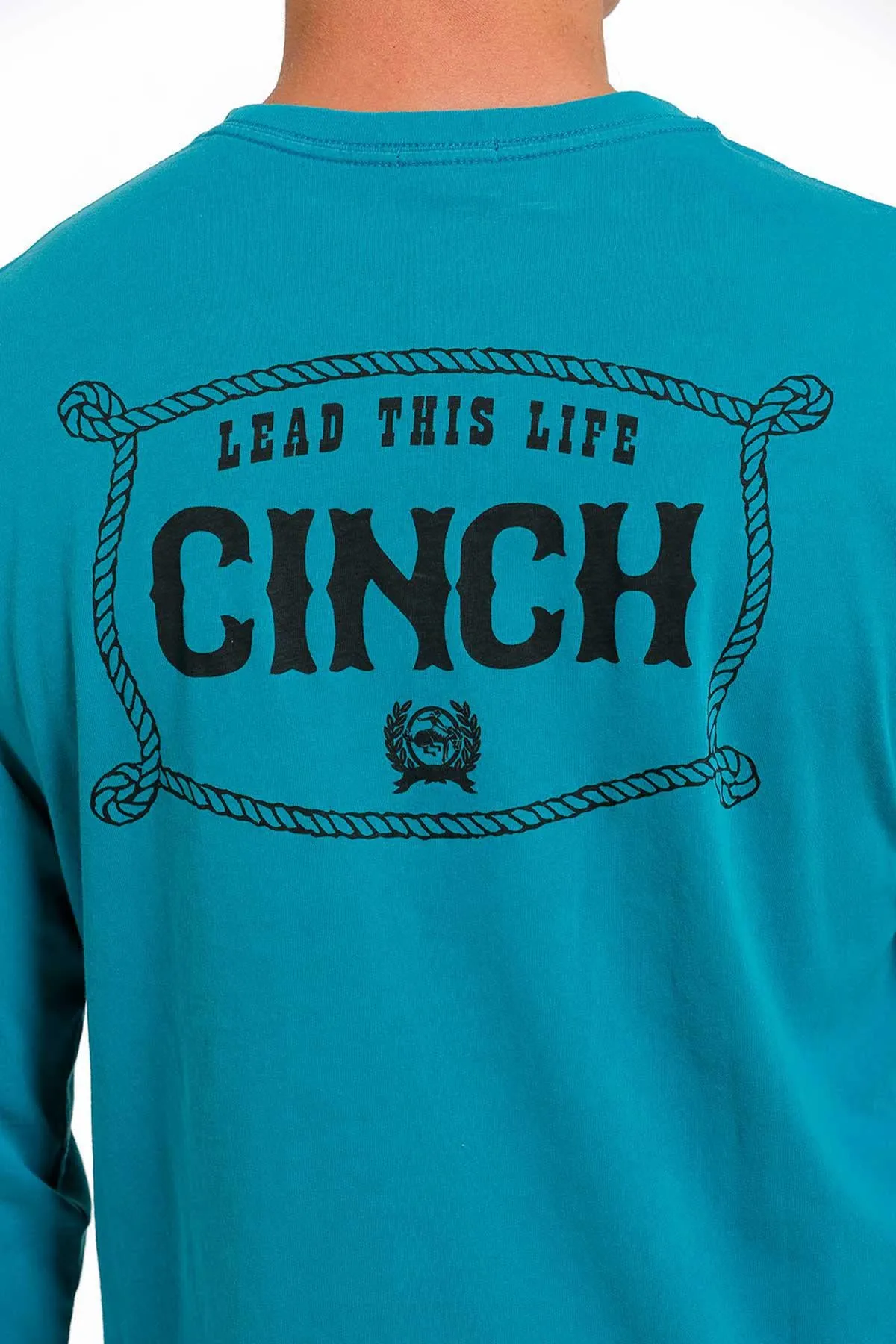 CINCH MENS LONG SLEEVE T SHIRT TEAL