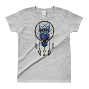 Dream Catcher T Shirt Grey Dream Catcher Owl T Shirts for Women