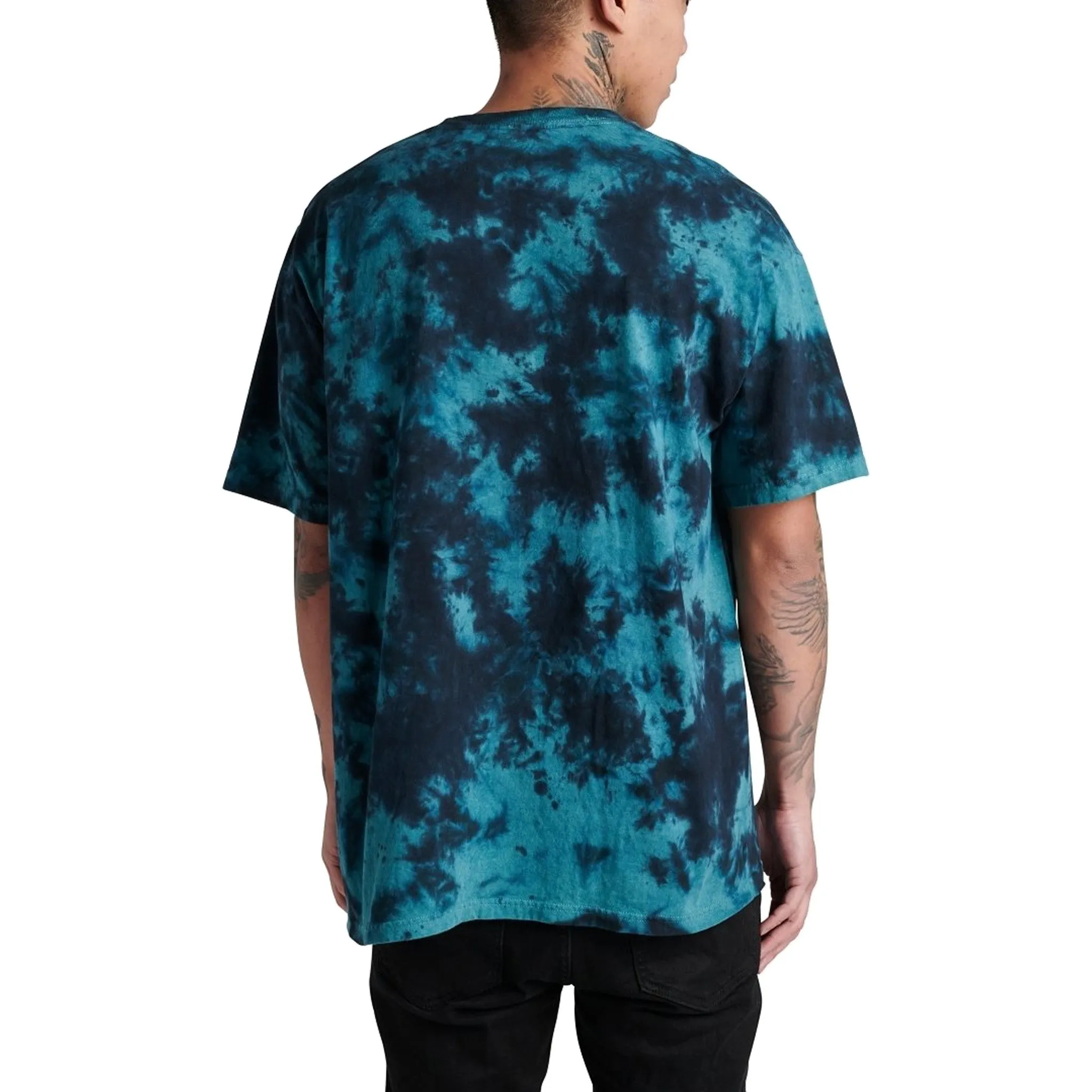 Fender Spaghetti Logo Tie-Dye T-Shirt, Blue