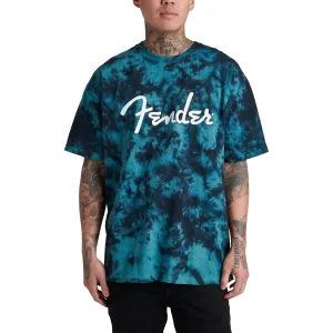 Fender Spaghetti Logo Tie-Dye T-Shirt, Blue