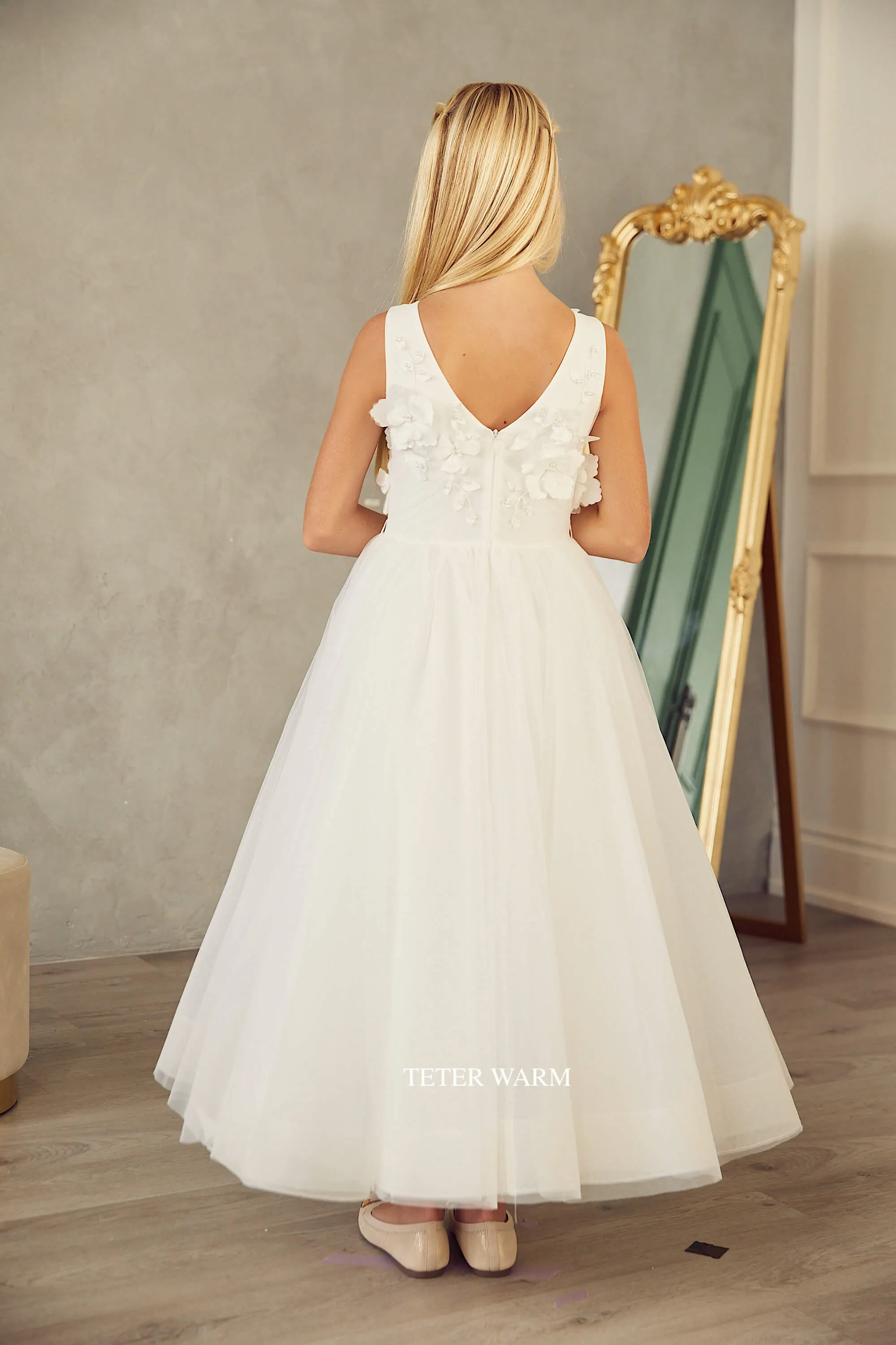 Floral Pearl Beaded Dress DS18
