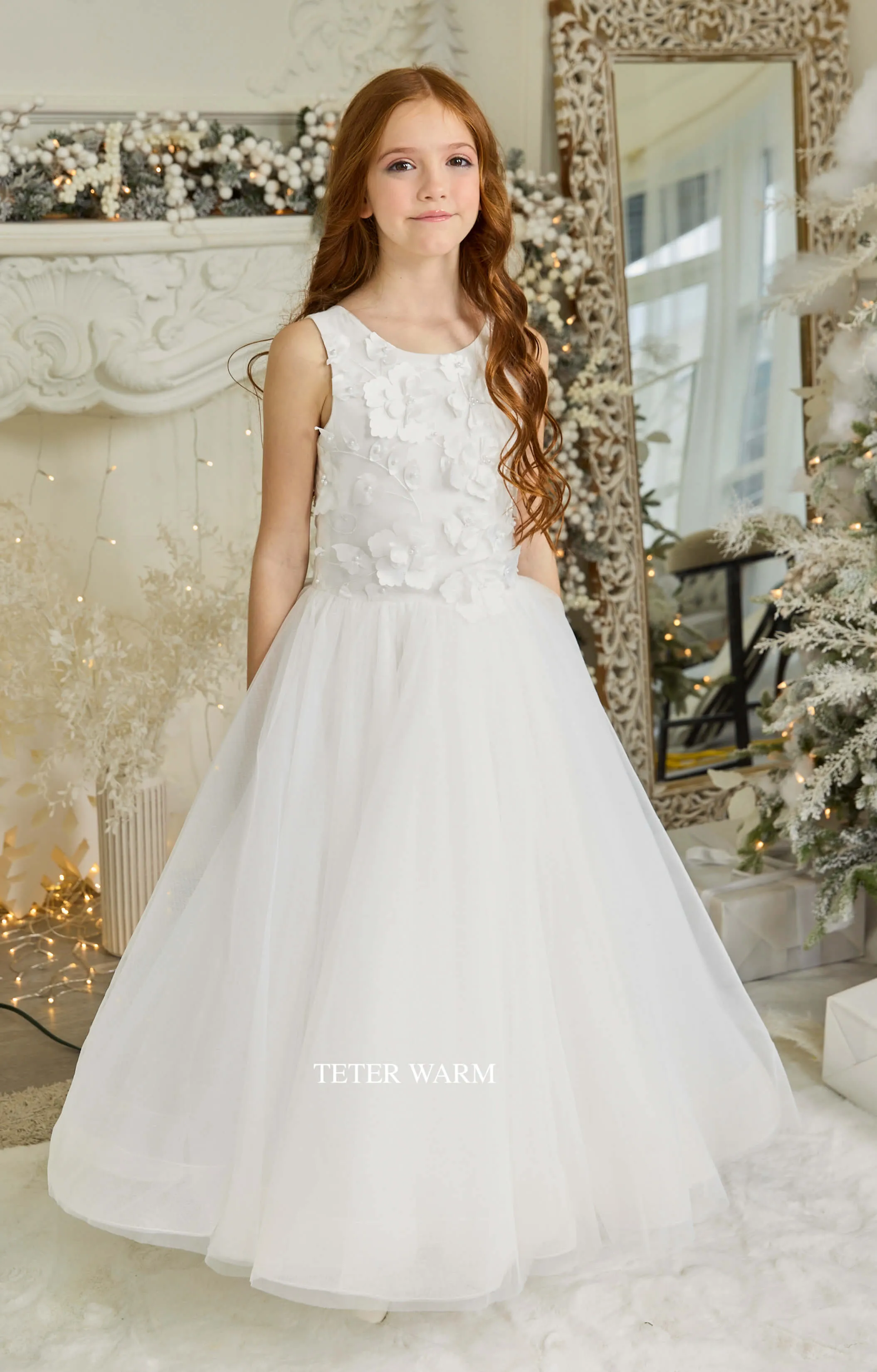 Floral Pearl Beaded Dress DS18