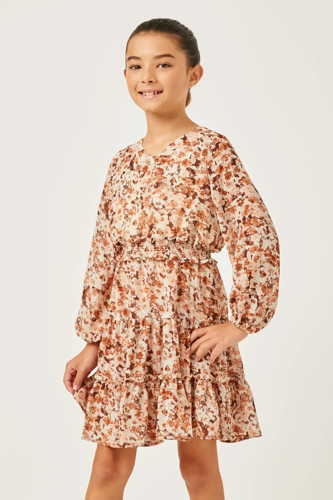 Floral Smock Waist Dress
