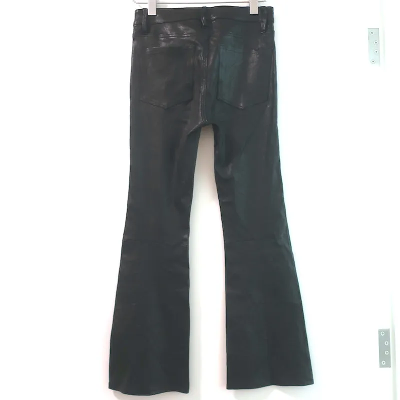 FRAME Leather Le Crop Mini Boot Pants Black Size 25