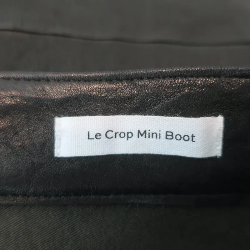 FRAME Leather Le Crop Mini Boot Pants Black Size 25