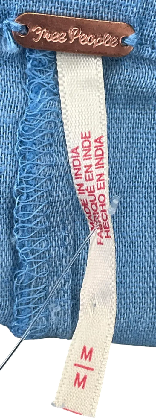 Free People Blue Tie Side T-shirt UK M
