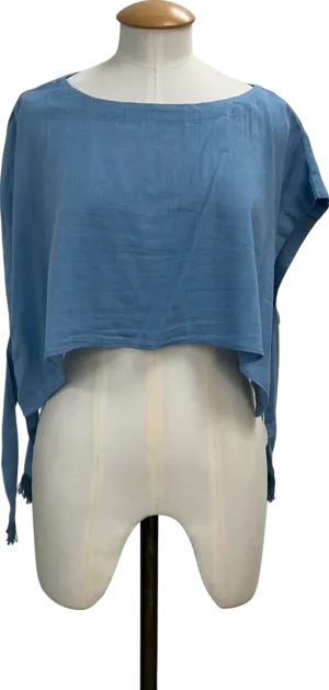 Free People Blue Tie Side T-shirt UK M