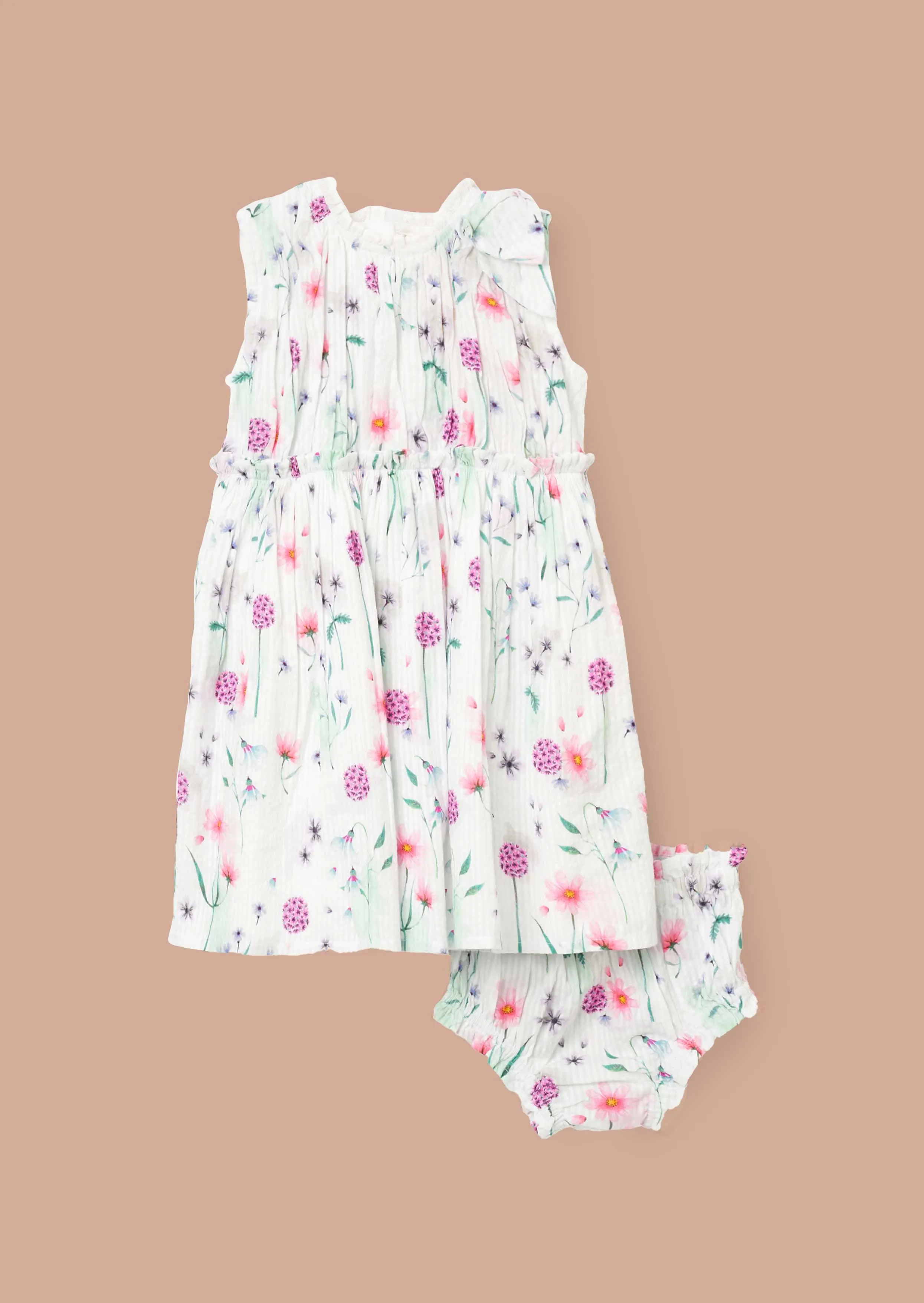 Giana Multi Watercolour Floral Dress And Bloomer