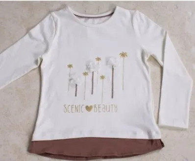 Girls Long Sleeve Palm Tree T-shirt