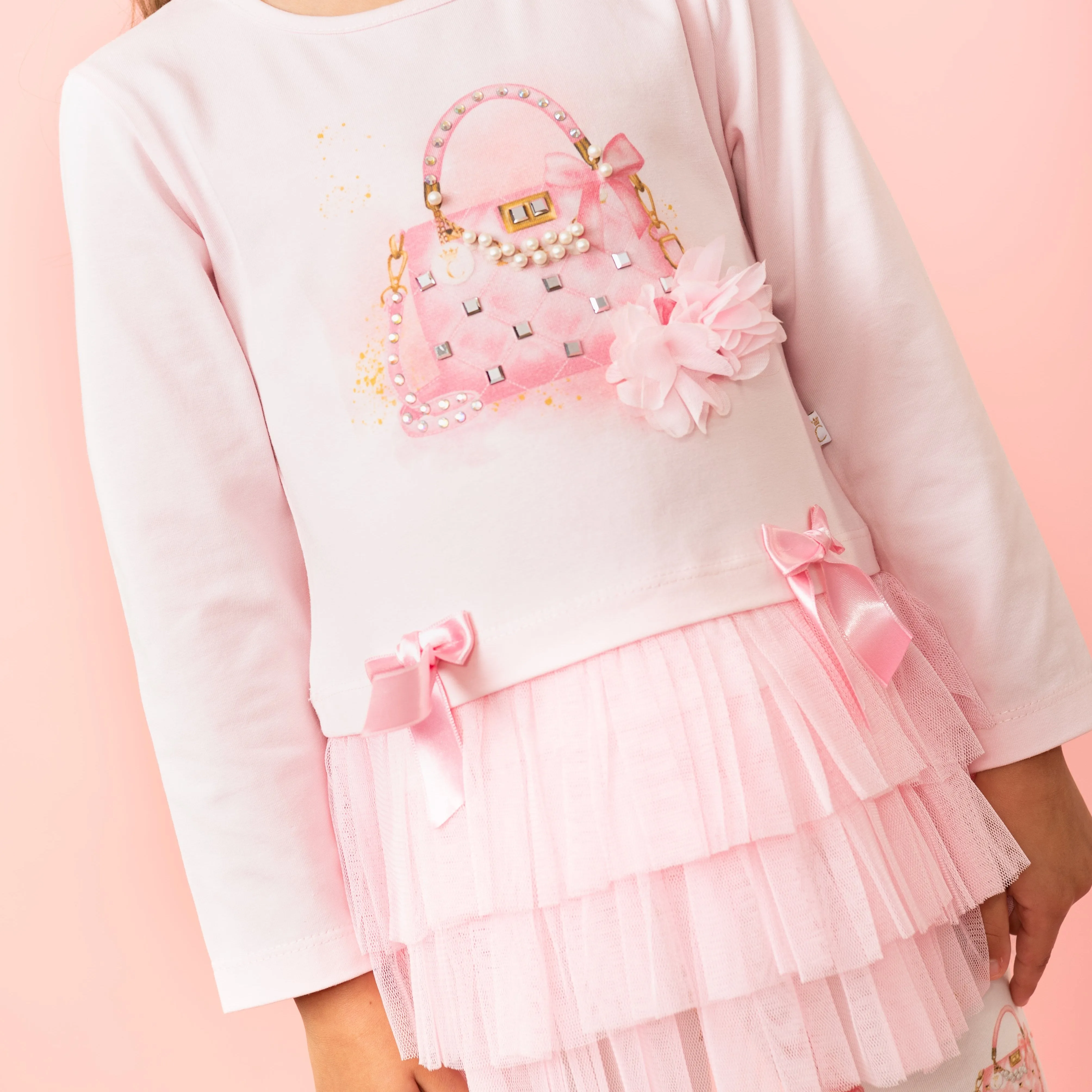 Girls Pink Ruffle Legging Set