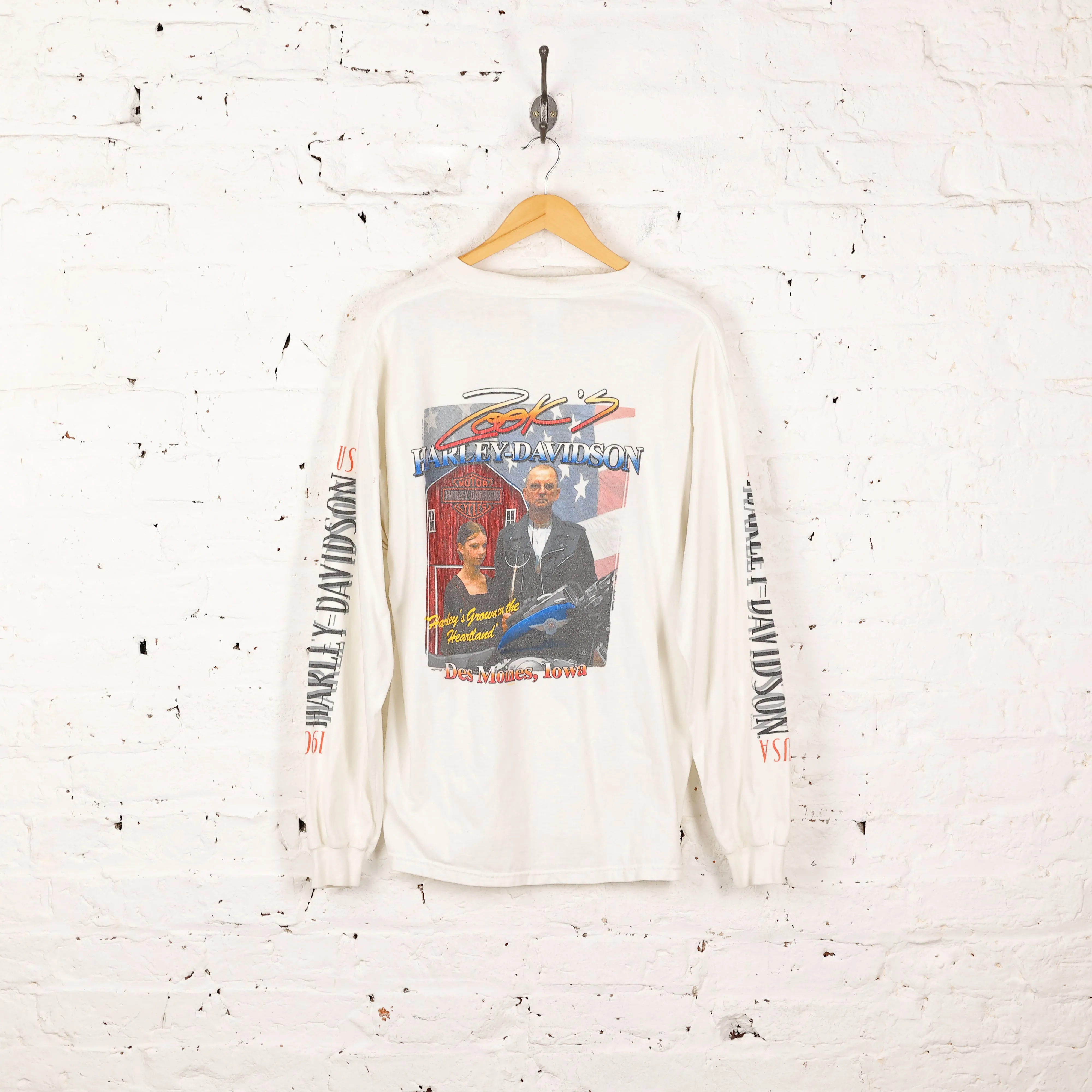 Harley Davidson Dealership Long Sleeve T Shirt - White - L