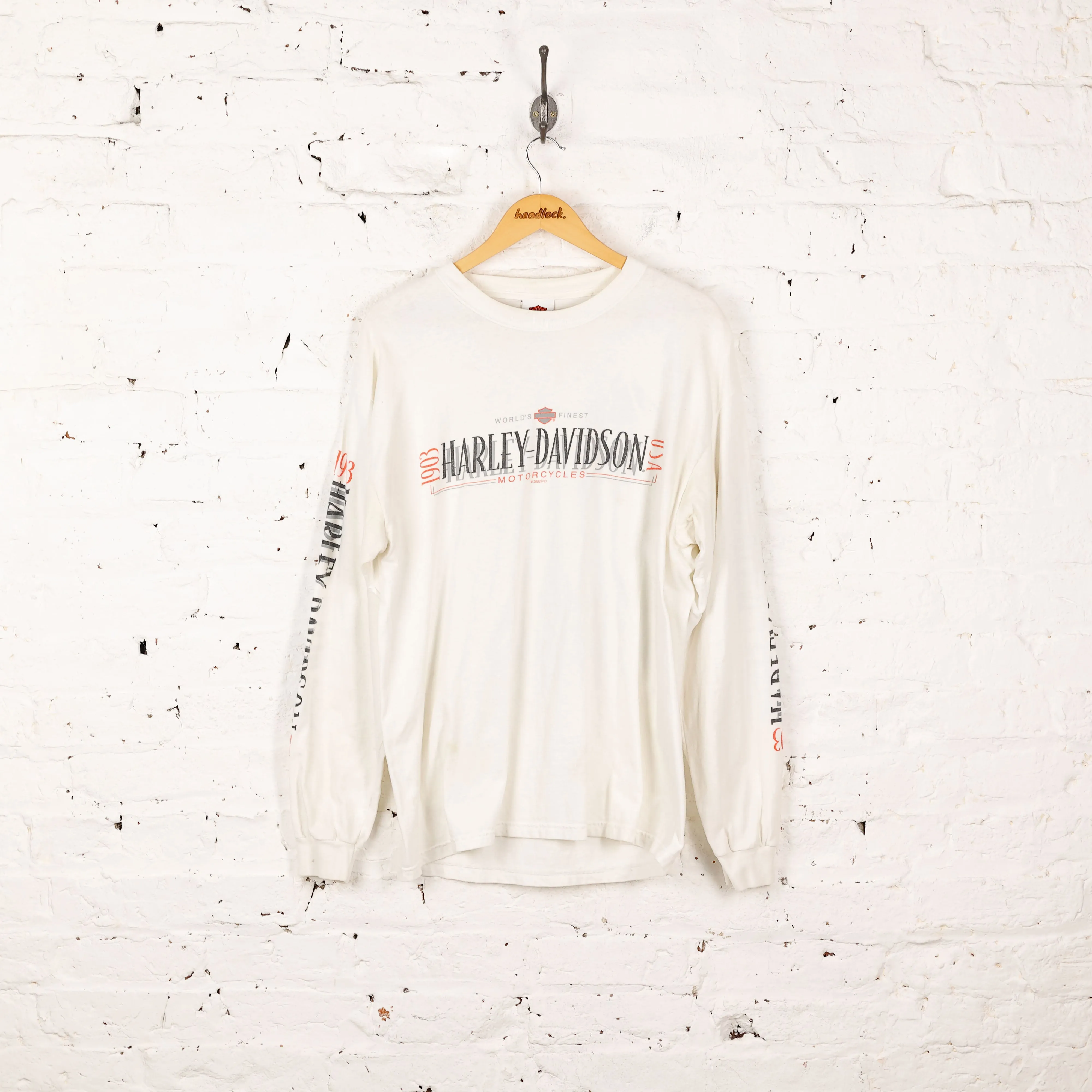 Harley Davidson Dealership Long Sleeve T Shirt - White - L