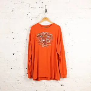 Harley Davidson Ride Free Long Sleeve Dealership T Shirt - Orange - XXXL