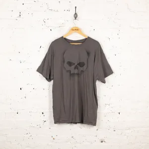 Harley Davidson Skull Lancaster Dealership T Shirt - Grey - XL