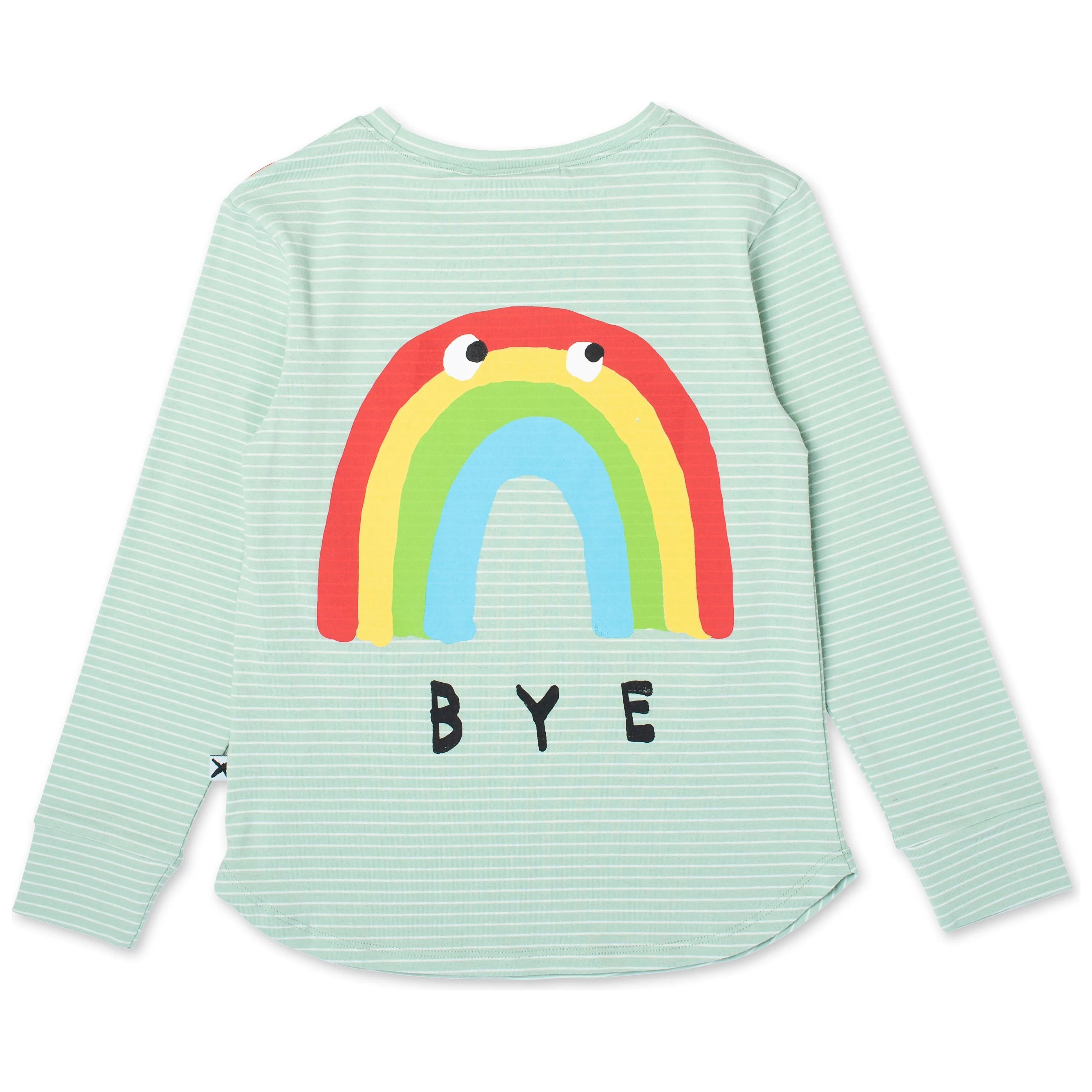 Hello Bye Rainbow Tee - Mint Stripe