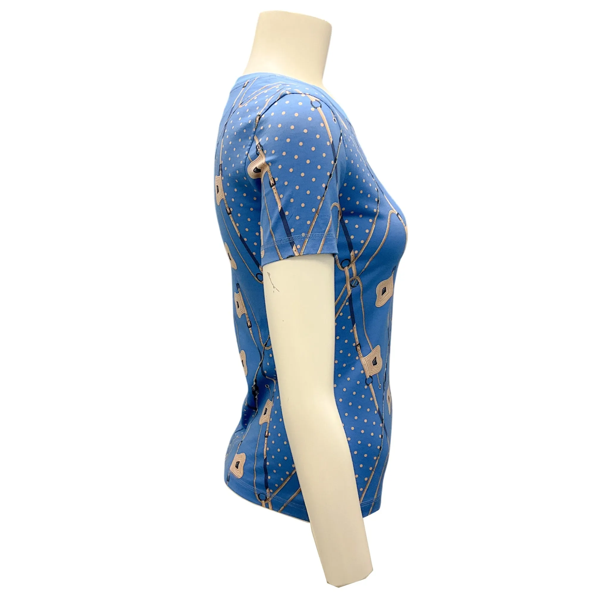 Hermes Blue Clic Clac a Pois Losanges Micro T-Shirt