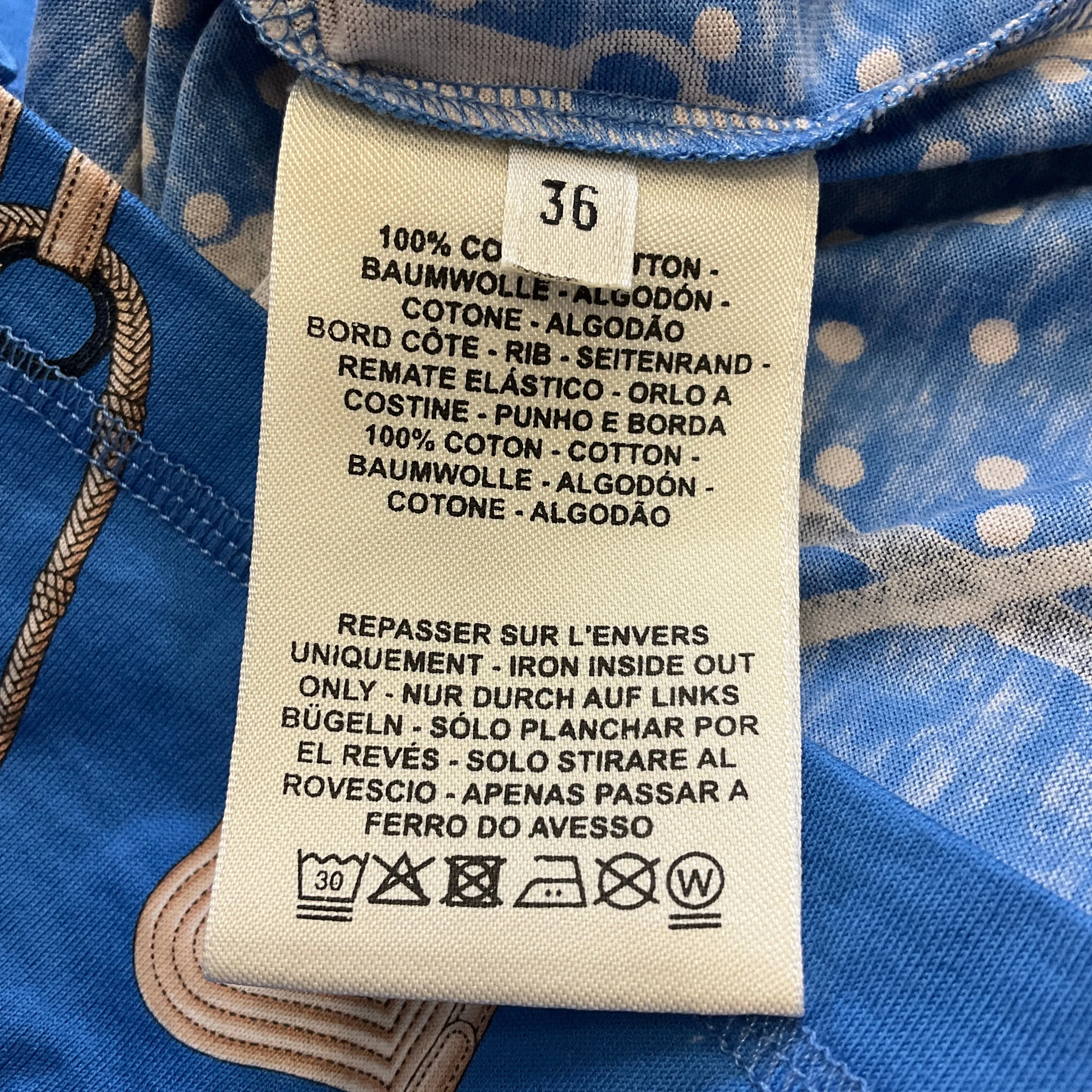 Hermes Blue Clic Clac a Pois Losanges Micro T-Shirt