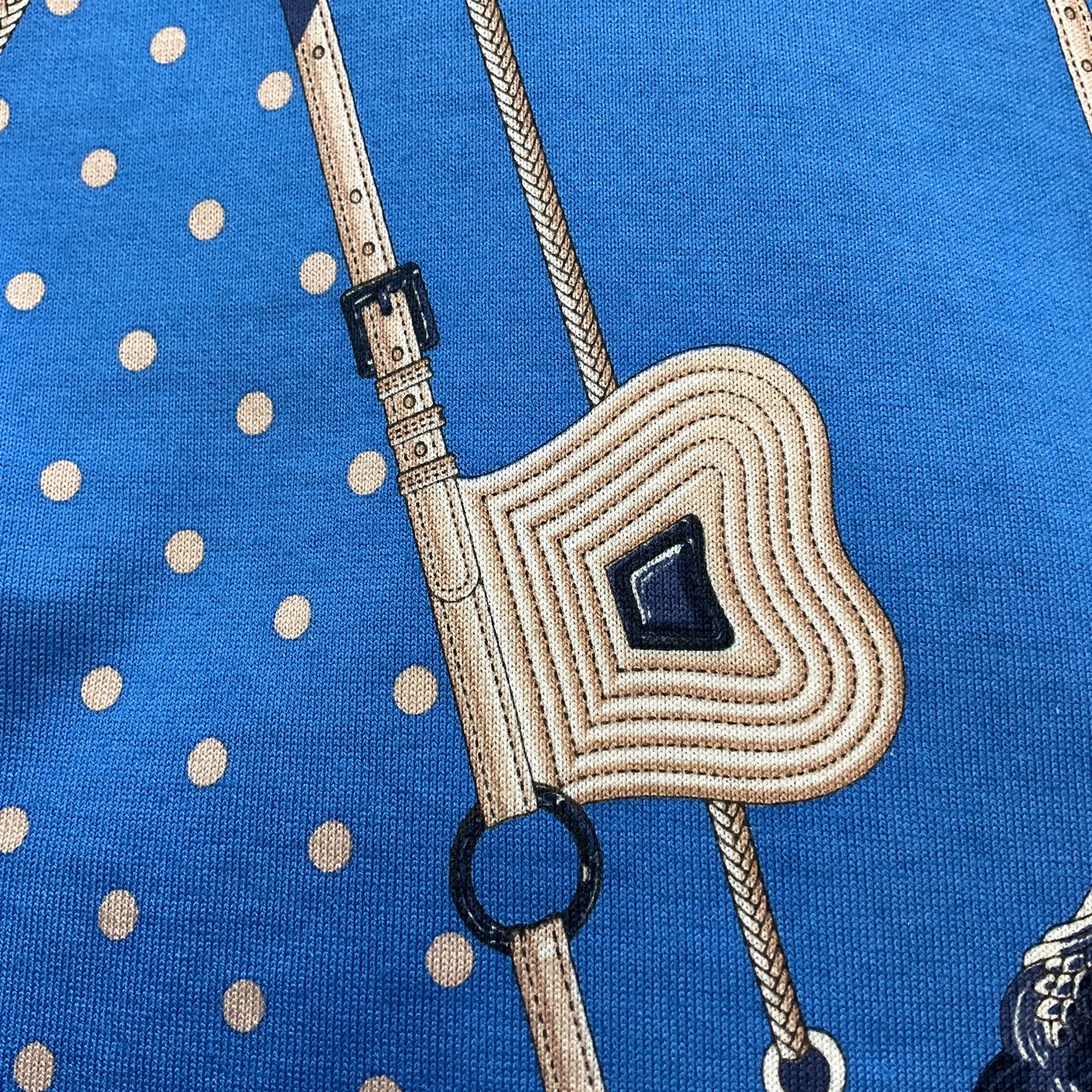 Hermes Blue Clic Clac a Pois Losanges Micro T-Shirt