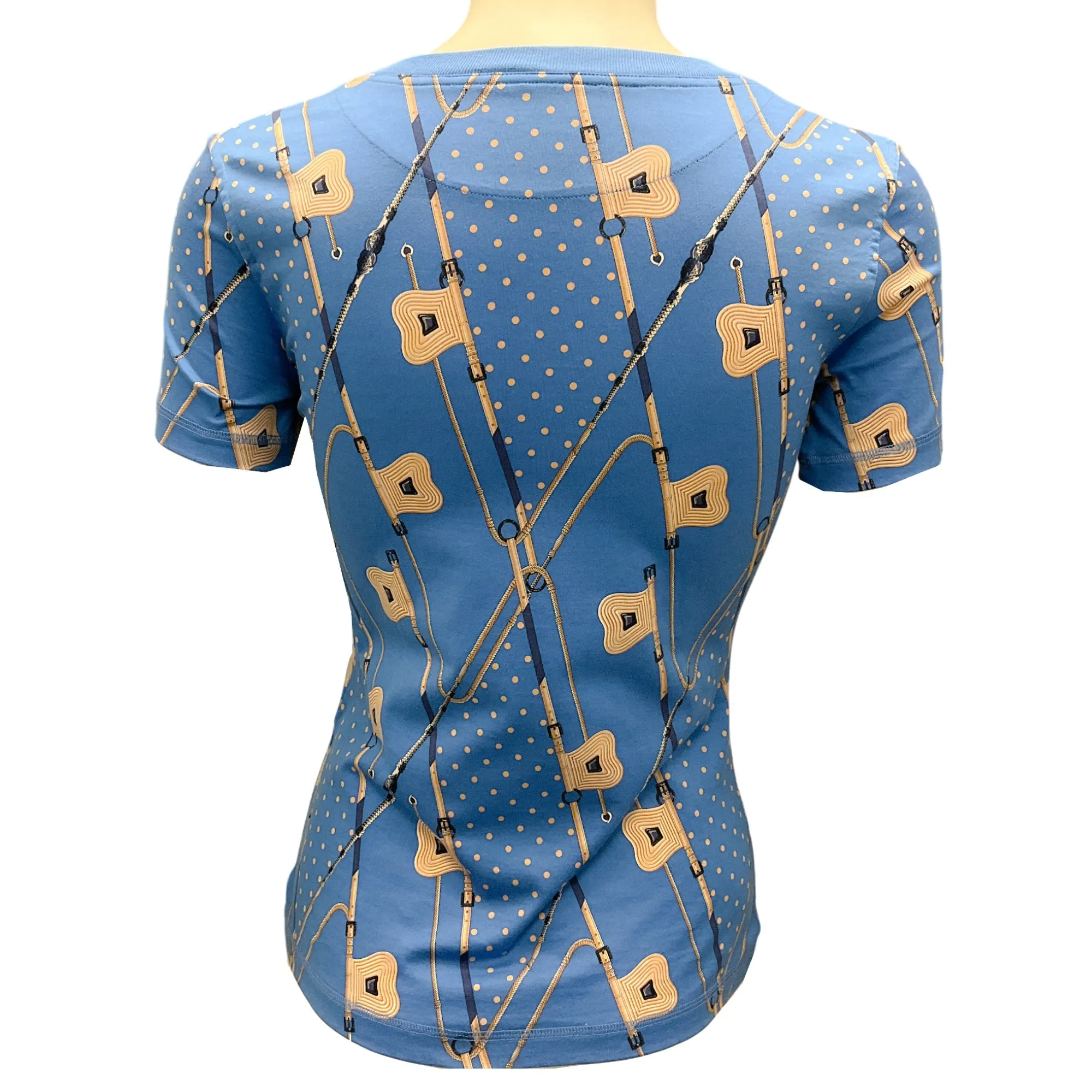 Hermes Blue Clic Clac a Pois Losanges Micro T-Shirt