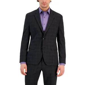 Hugo Mens Wool Blend Plaid Two-Button Blazer