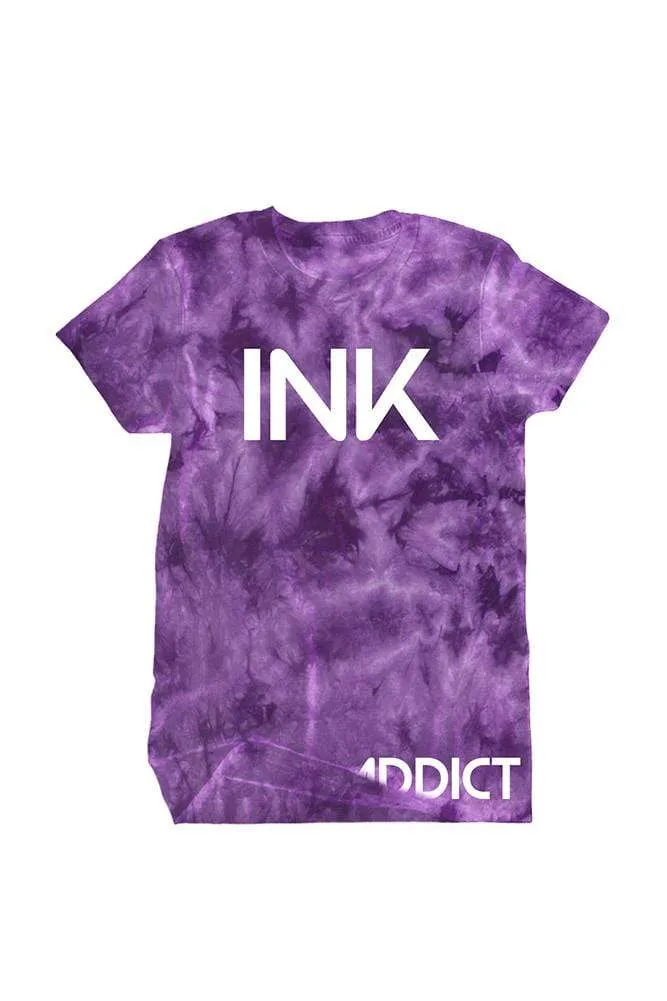 InkAddict MENS INK PURPLE TIE DYE Tee Shirt