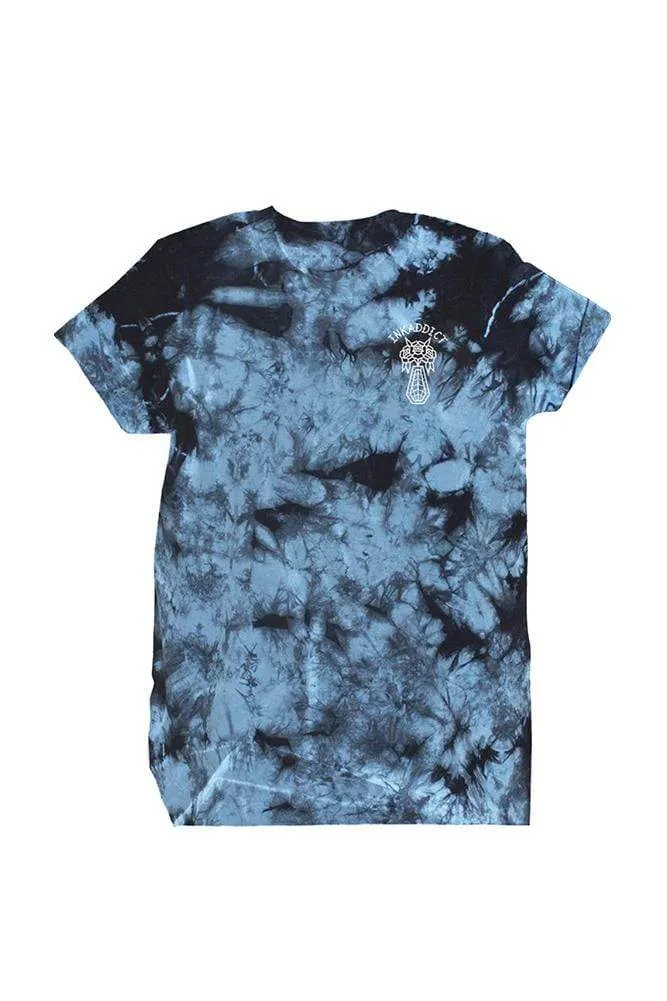 InkAddict MENS TIL DEATH BLUE TIE DYE Tee Shirt