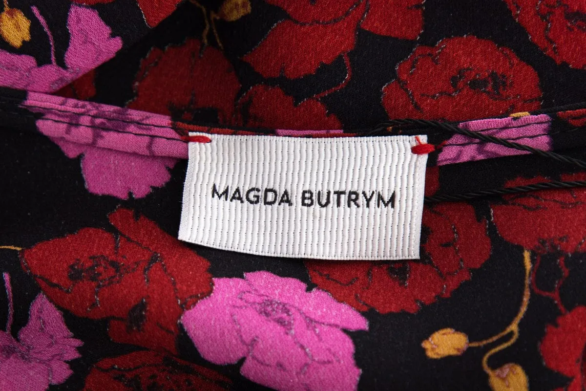 Magda Butrym Black Multi Floral Dress SZ 38