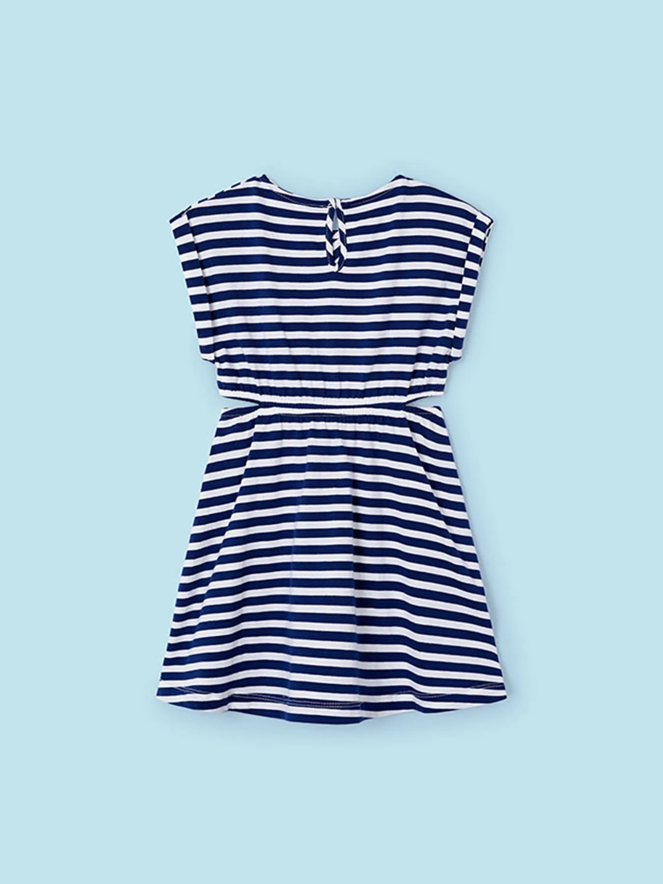 Mayoral Junior Girl Navy & White Stripe Dress