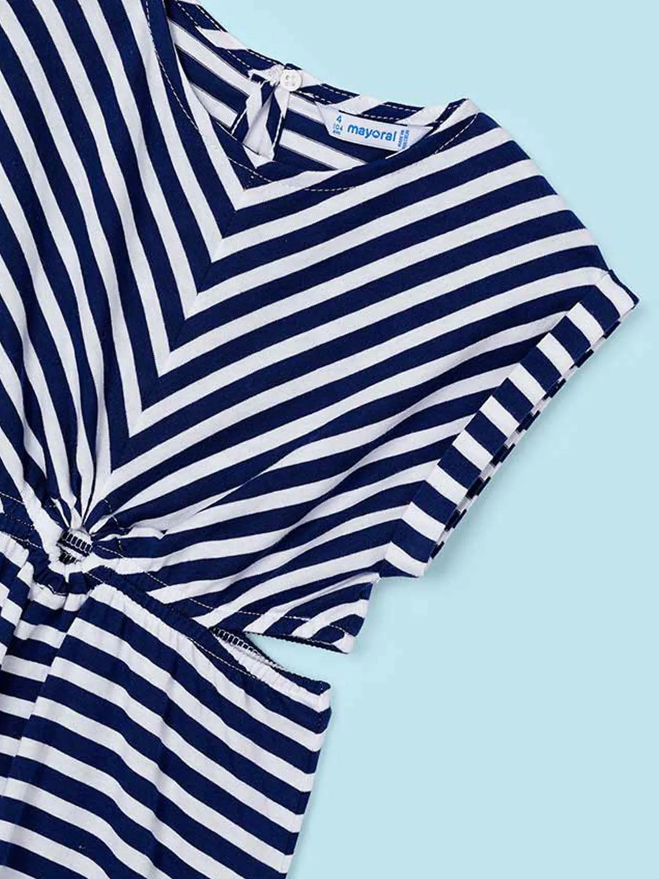 Mayoral Junior Girl Navy & White Stripe Dress