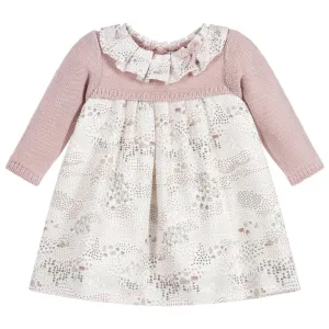 Mebi Pink Floral & Knit Dress