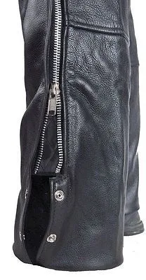 MEN'S MOTORCYCLE RIDERS ONE POCKET REAL LEATHER CHAP GREAT PRICE UPTO 10XL SIZE