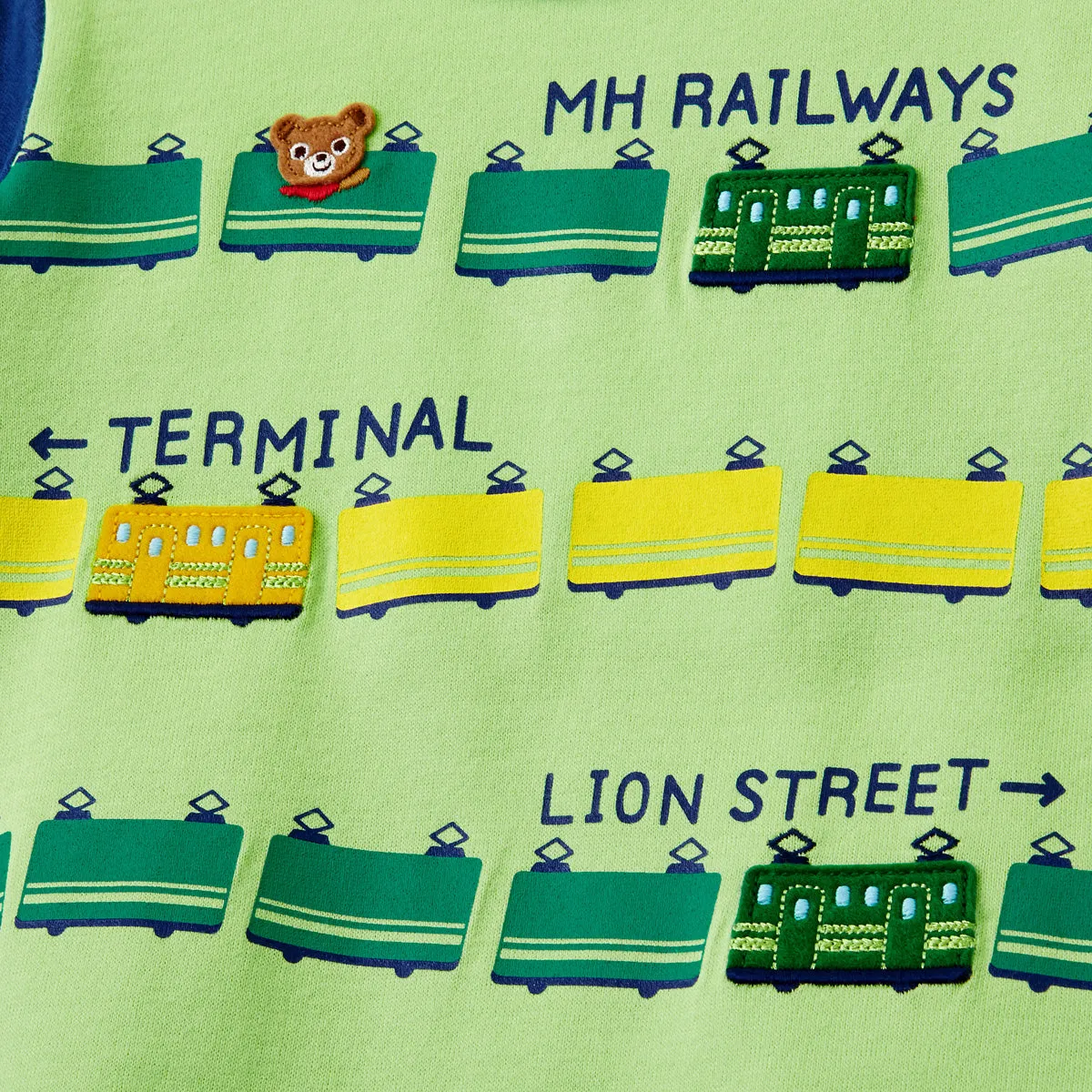 MIKI HOUSE Trains Long Sleeve Shirt