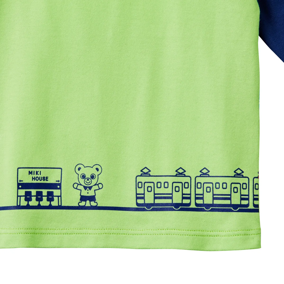 MIKI HOUSE Trains Long Sleeve Shirt