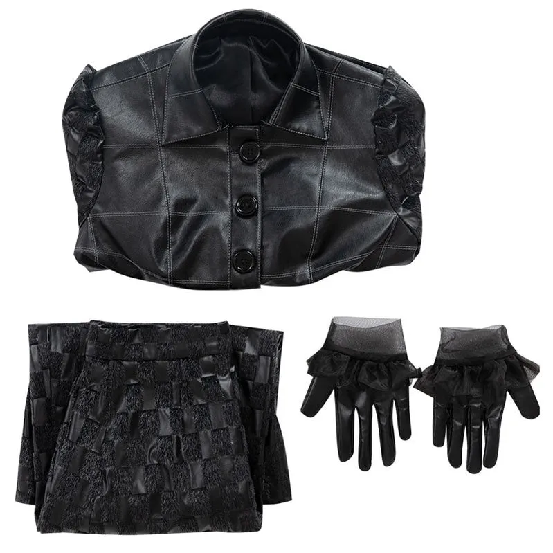 Movie Cruella de Vil Leather Fullsuit Halloween Cosplay Costumes