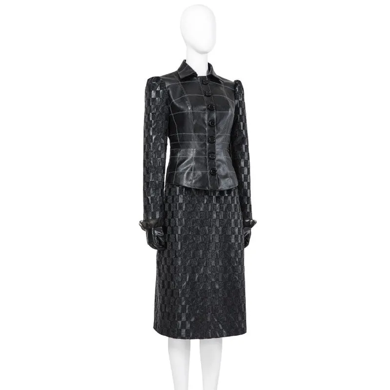 Movie Cruella de Vil Leather Fullsuit Halloween Cosplay Costumes