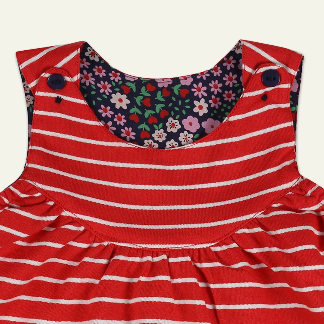 Multicoloured Stripe And Floral Print Dress And Top Set