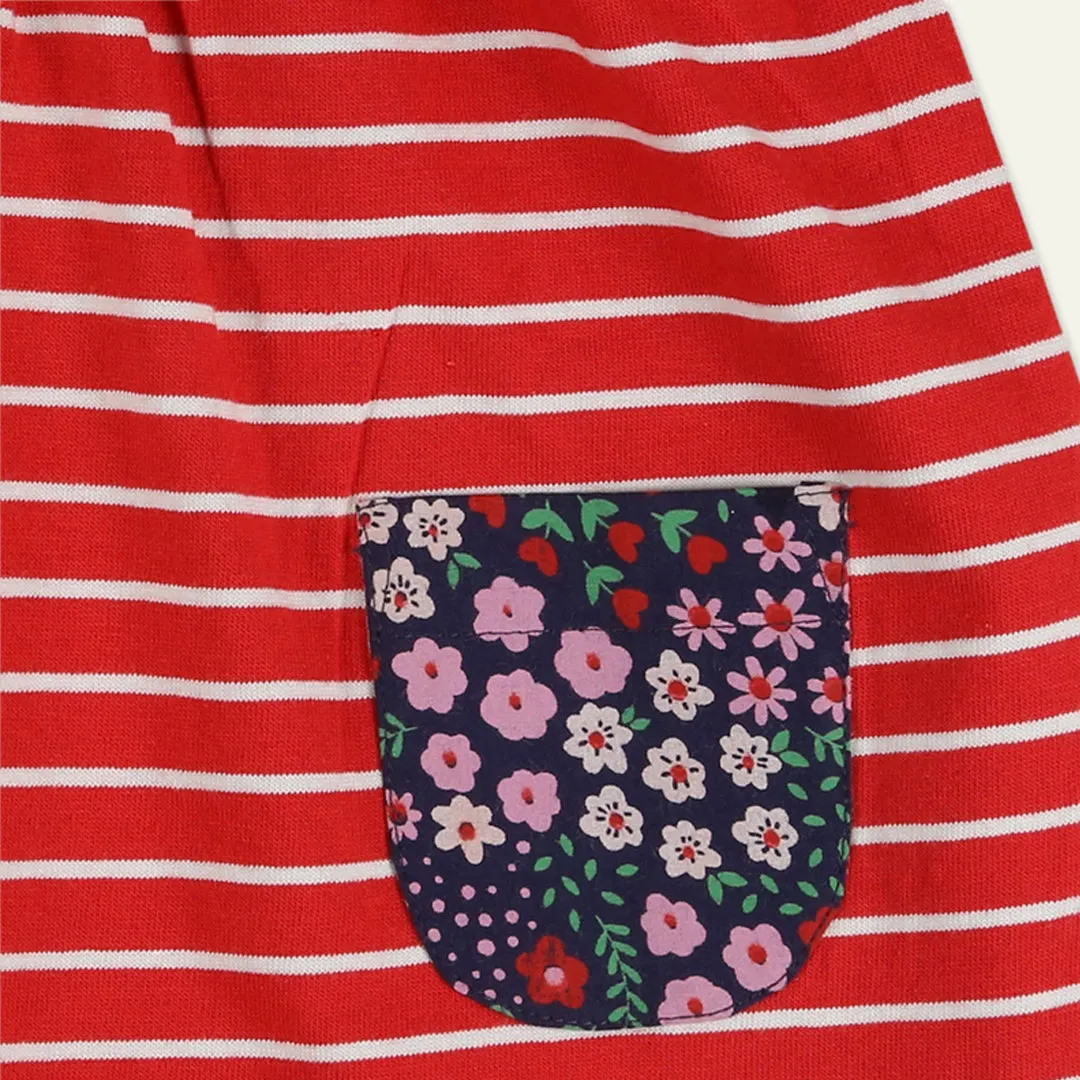 Multicoloured Stripe And Floral Print Dress And Top Set