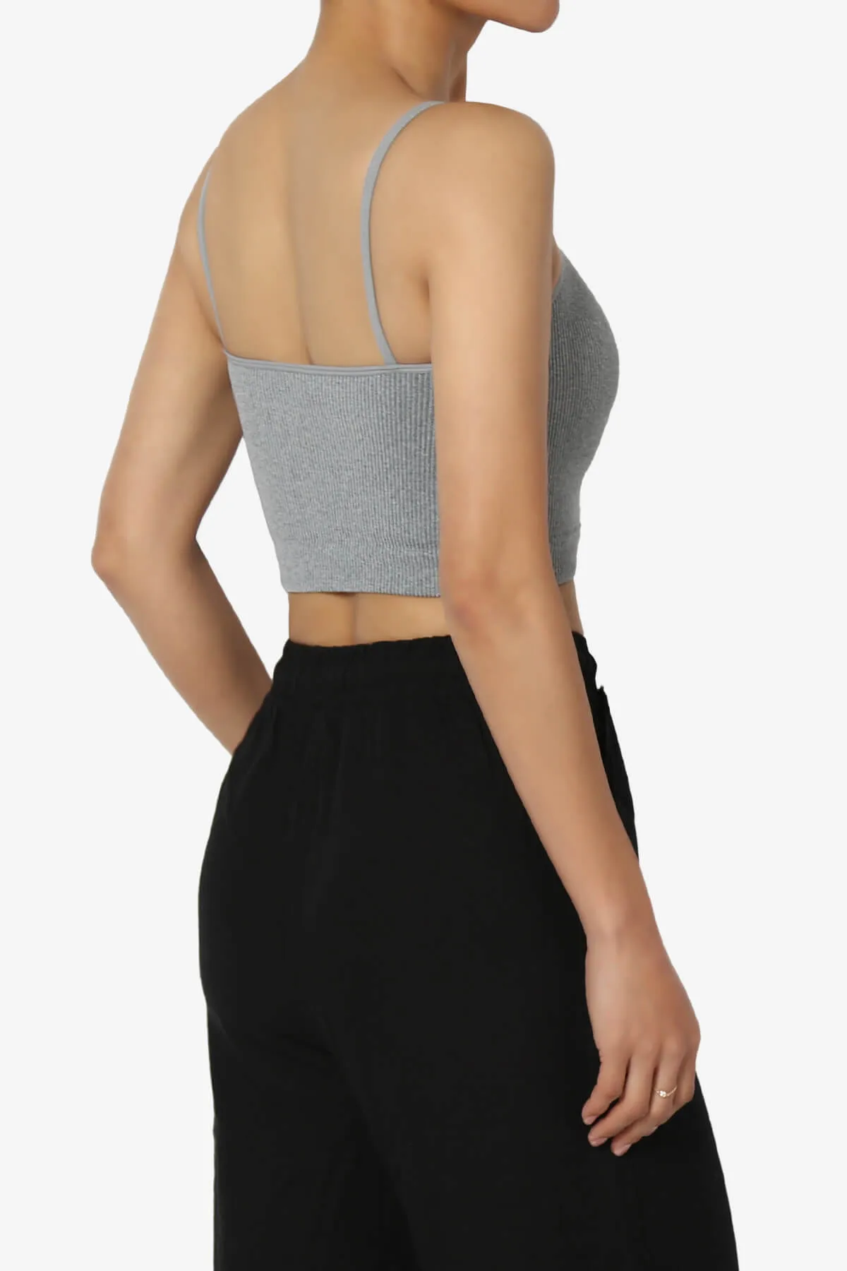 Nadeen Padded Ribbed Cropped Cami