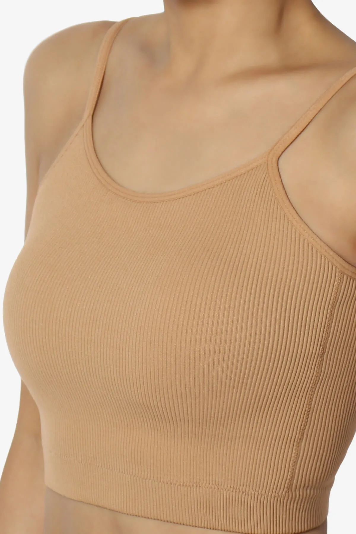 Nadeen Padded Ribbed Cropped Cami
