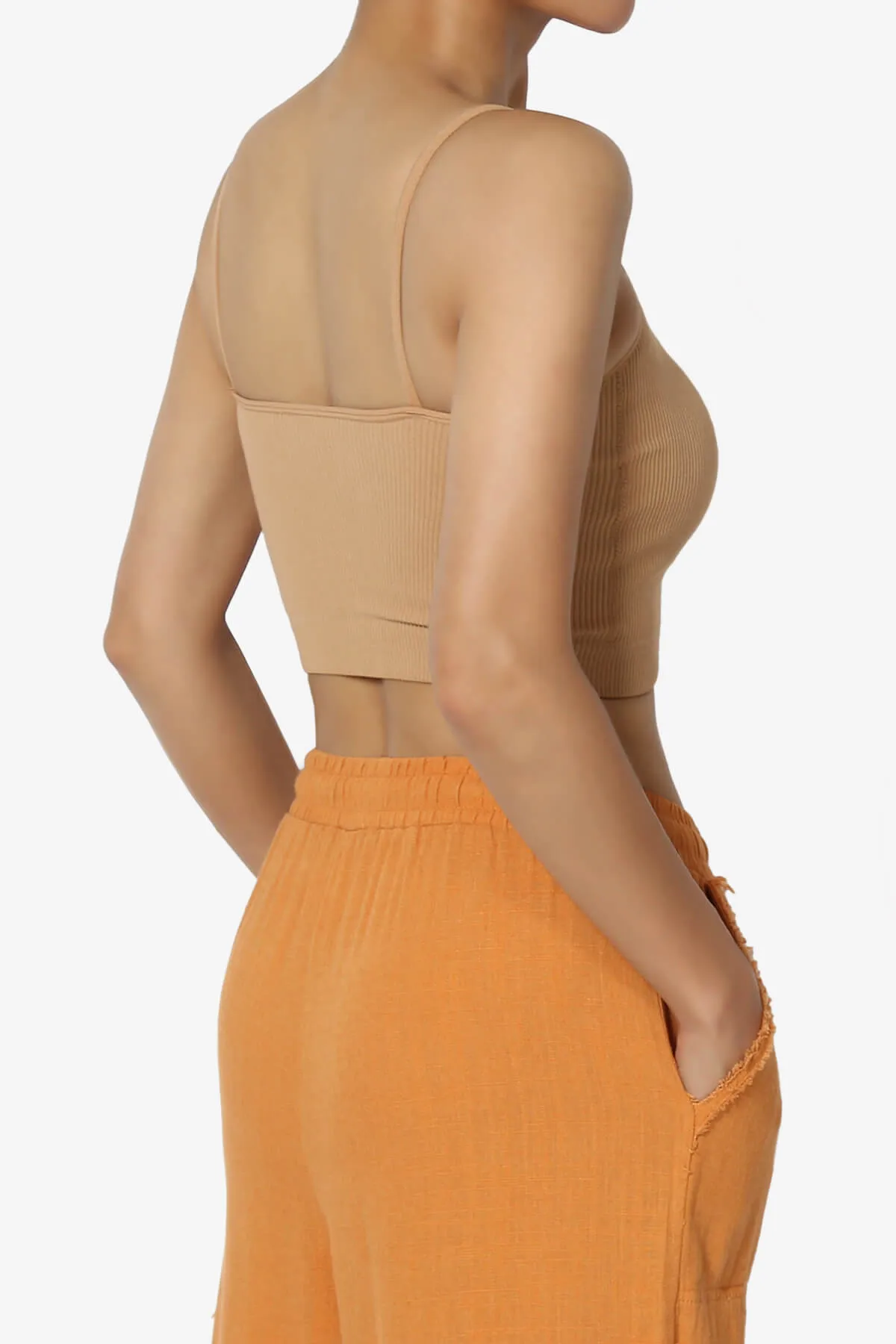 Nadeen Padded Ribbed Cropped Cami