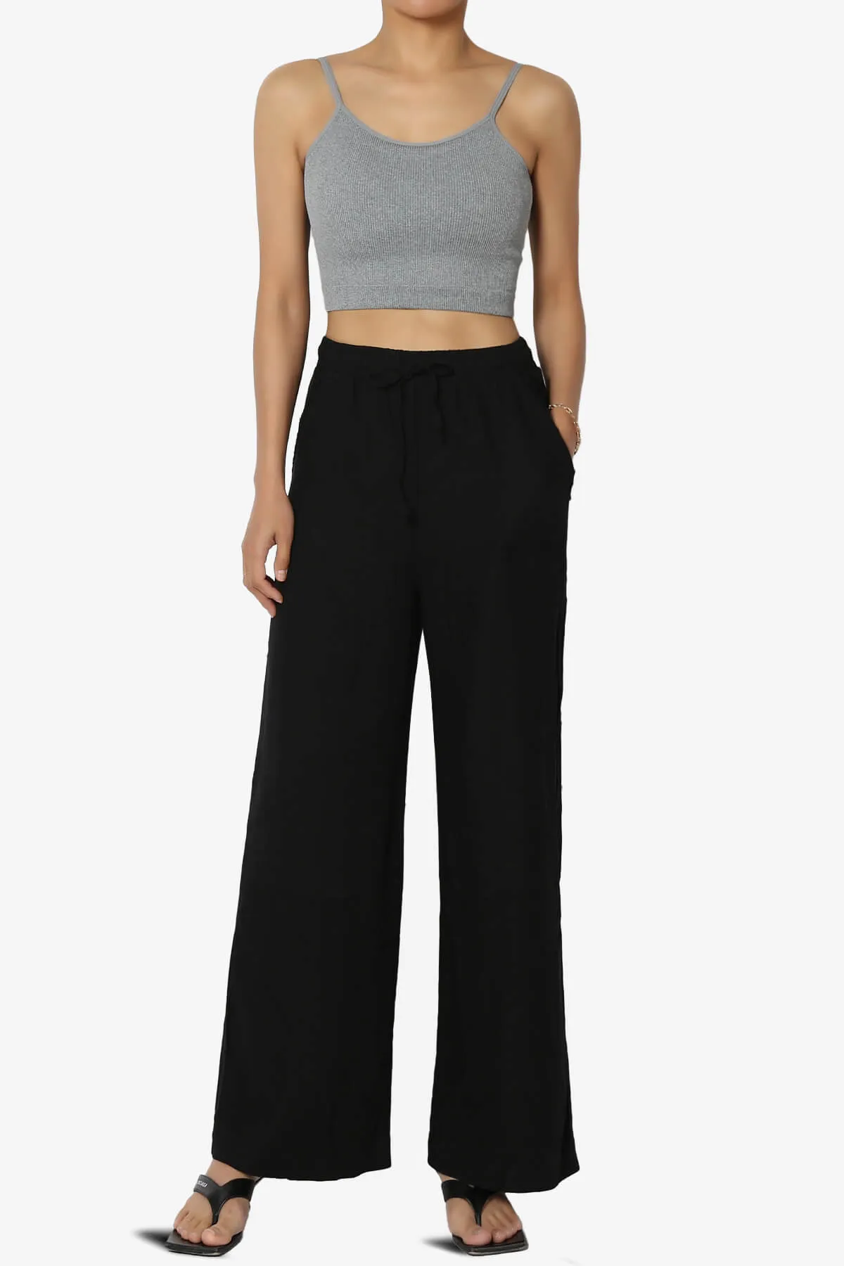 Nadeen Padded Ribbed Cropped Cami