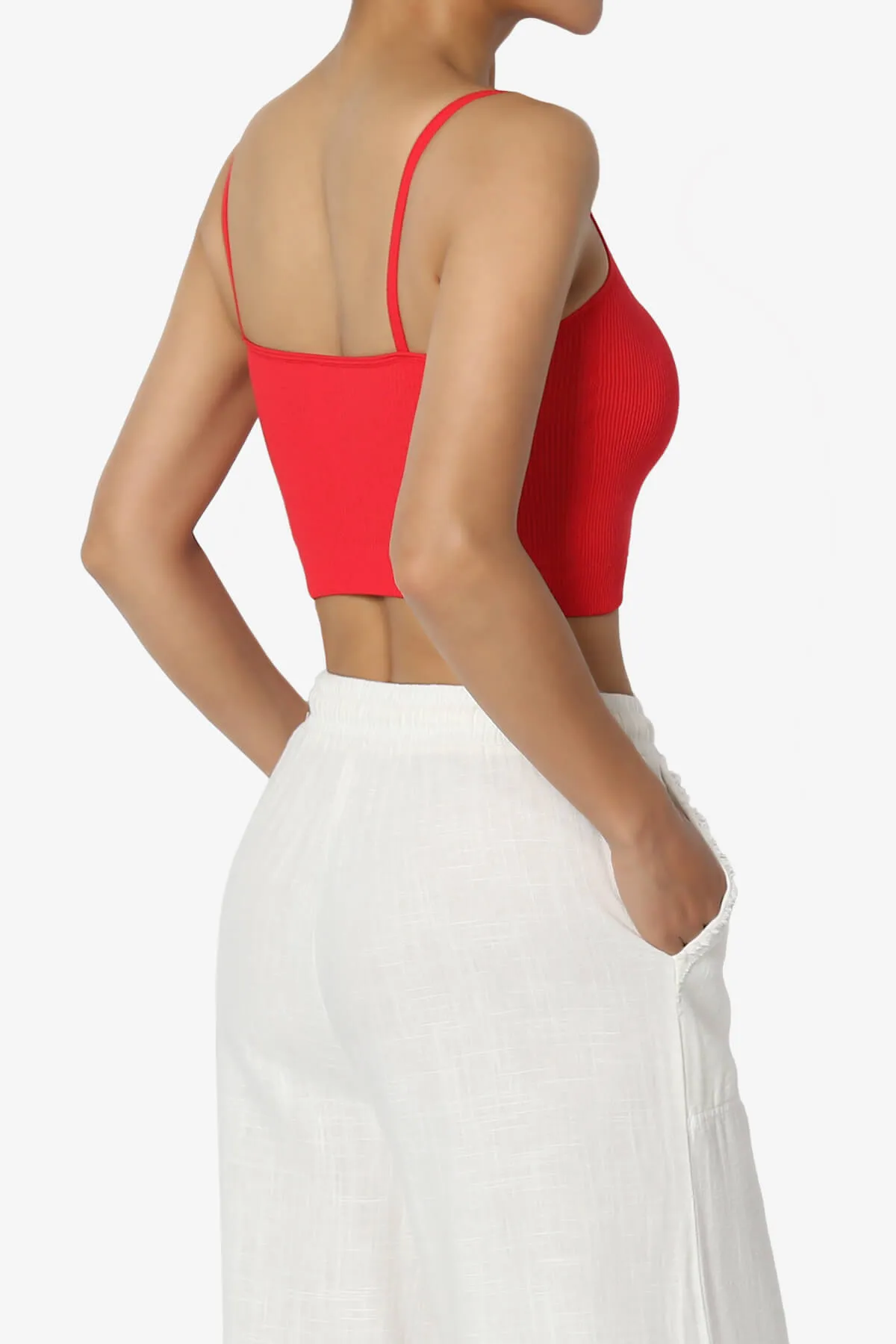 Nadeen Padded Ribbed Cropped Cami