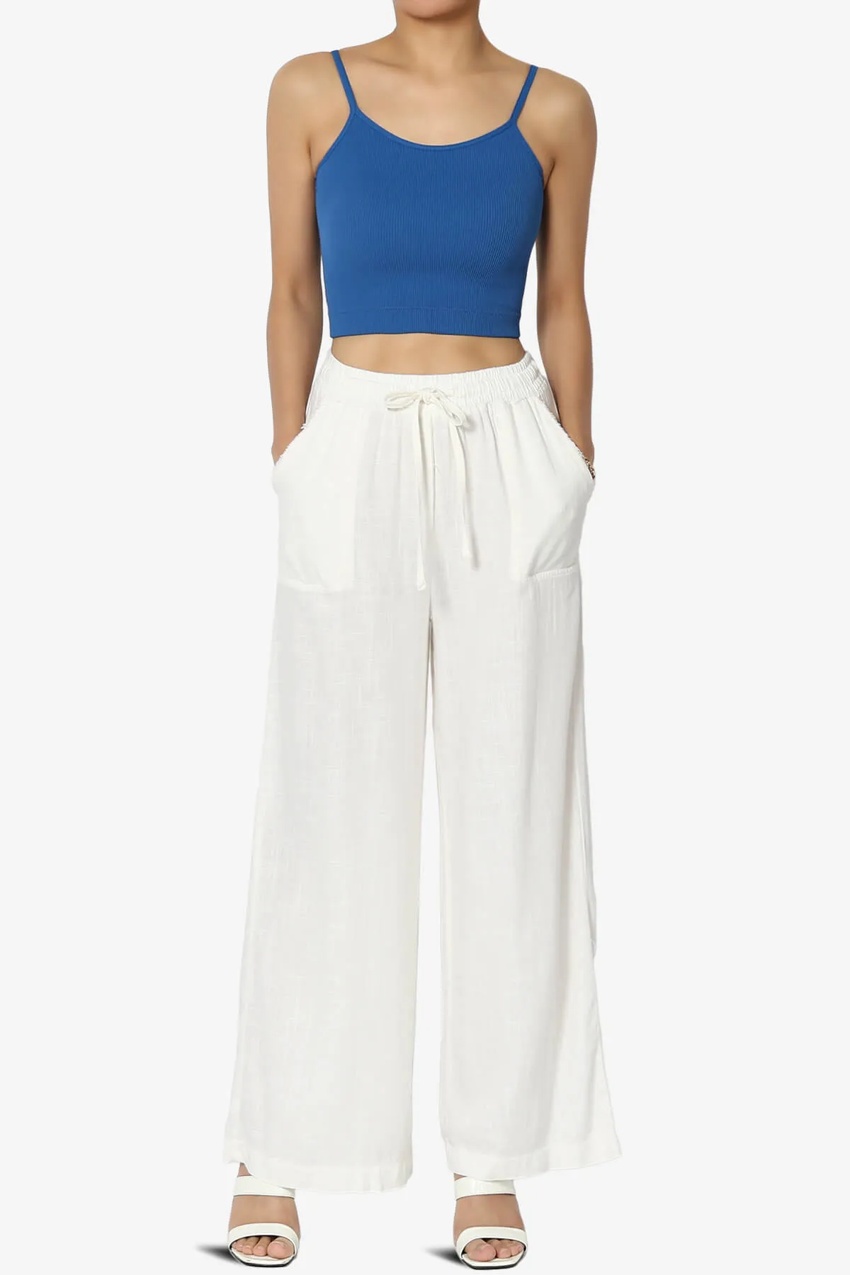 Nadeen Padded Ribbed Cropped Cami
