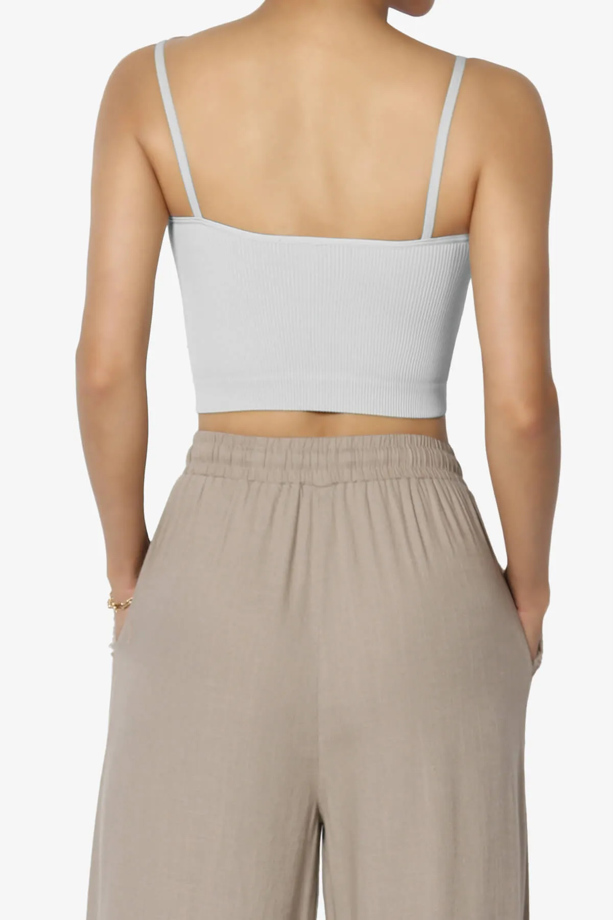 Nadeen Padded Ribbed Cropped Cami