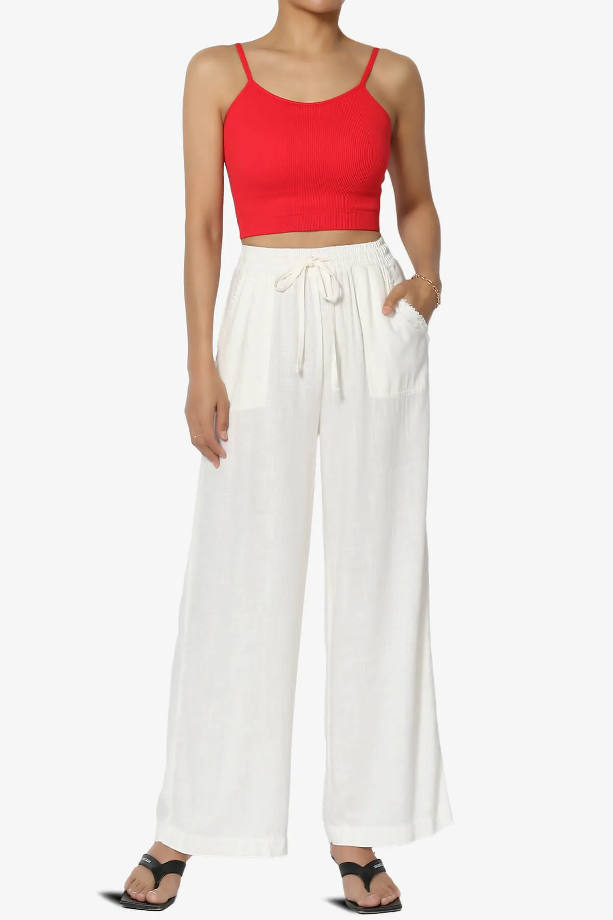 Nadeen Padded Ribbed Cropped Cami